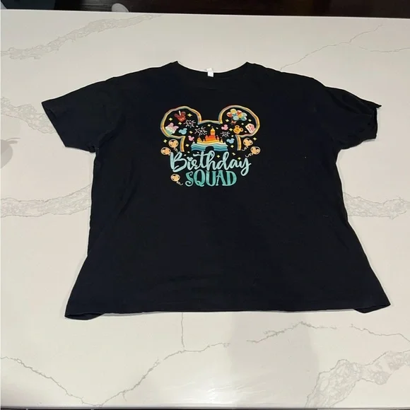 Black Birthday Squad Graphic T-Shirt Short Sleeve XL - Picture 3 of 5